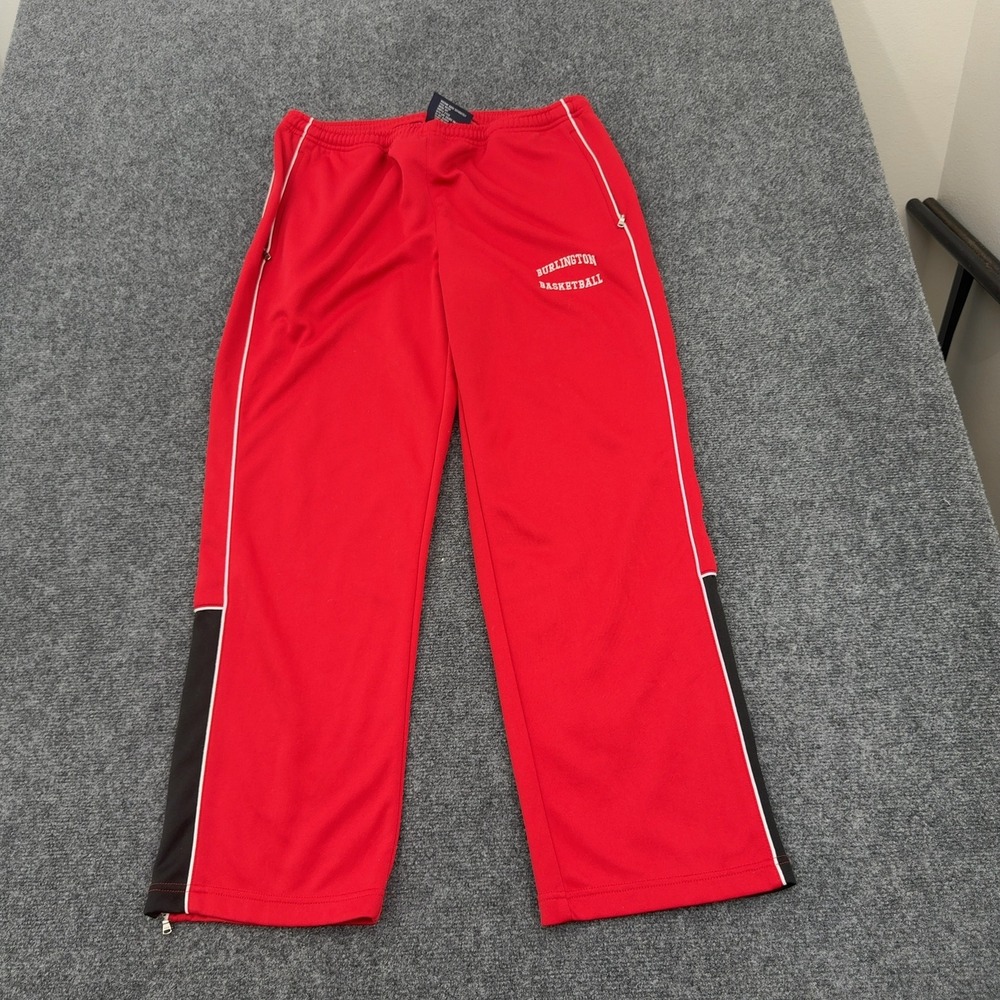 Burlington Basketball Charles River Apparel Pants Large Red Polyester Track